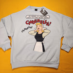 Cakeworthy Cinderella Comic Drop Sleeve Crewneck Blue Sweatshirt Oversized Large