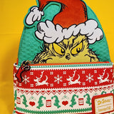 Loungefly Dr. Seuss How the Grinch Stole Christmas Holiday Sweater Mini Backpack