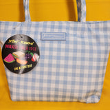 Betsey Johnson Blue and White Gingham Insulated Lunch Tote Bag