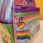 Lisa Frank Color Block Holographic Glitter Mini Backpack