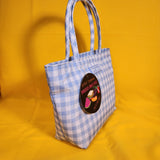 Betsey Johnson Blue and White Gingham Insulated Lunch Tote Bag