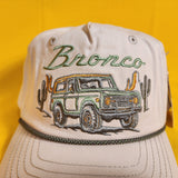 Ford Bronco Desert Ride Snapback Cap Embroidered Rope Captain Hat Beige