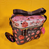 Betsey Johnson Rose Print 6 Pack Insulated Lunch Bag Train Case Cooler
