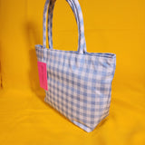 Betsey Johnson Blue and White Gingham Insulated Lunch Tote Bag