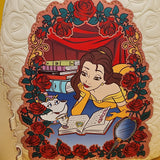 Loungefly Disney Beauty and the Beast Belle Books Magnetic Door Mini Backpack