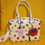 Juicy Couture Sweet N Juicy FR Tote Yellow Juicy Strawberry Tote Handbag Satchel