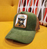 Smokey the Bear Corduroy Smokey Patch Snap Back Trucker Hat Baseball Cap