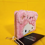 Loungefly Sanrio Hello Kitty Pink Plush Teddy Bear Cosplay Zip Around Wallet