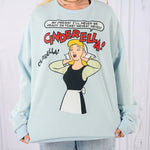 Cakeworthy Cinderella Comic Drop Sleeve Crewneck Blue Sweatshirt Oversized Large