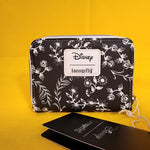 Alice In Wonderland Black & White Sketch Zip Wallet