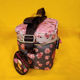 Betsey Johnson Rose Print 6 Pack Insulated Lunch Bag Train Case Cooler