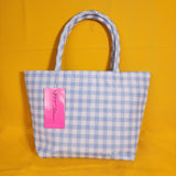 Betsey Johnson Blue and White Gingham Insulated Lunch Tote Bag