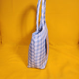 Betsey Johnson Blue and White Gingham Insulated Lunch Tote Bag