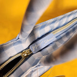 Betsey Johnson Blue and White Gingham Insulated Lunch Tote Bag