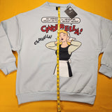 Cakeworthy Cinderella Comic Drop Sleeve Crewneck Blue Sweatshirt Oversized Large