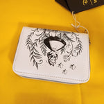 Alice In Wonderland Black & White Sketch Zip Wallet