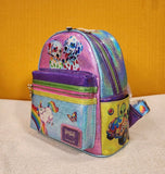 Lisa Frank Color Block Holographic Glitter Mini Backpack