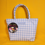 Betsey Johnson Blue and White Gingham Insulated Lunch Tote Bag