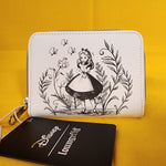 Alice In Wonderland Black & White Sketch Zip Wallet
