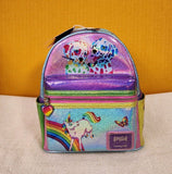 Lisa Frank Color Block Holographic Glitter Mini Backpack