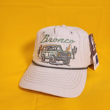 Ford Bronco Desert Ride Snapback Cap Embroidered Rope Captain Hat Beige