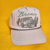 Ford Bronco Desert Ride Snapback Cap Embroidered Rope Captain Hat Beige
