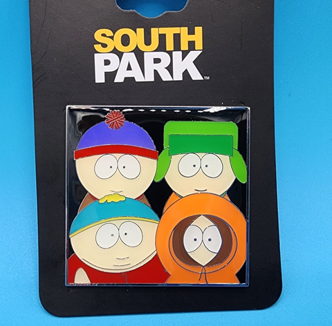 South Park Stan Kyle Cartman & Kenny Group Portrait Photo Enamel Pin