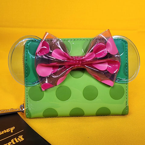 Minnie Mouse Jelly Color Block Polka Dot Zip Wallet