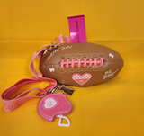 Betsey Johnson xotoss Game Day Football-Shaped Crossbody Bag clutch w charms