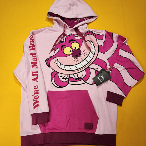Alice in Wonderland Glow Cheshire Cat Pink Unisex Hoodie Size M