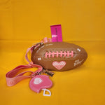Betsey Johnson xotoss Game Day Football-Shaped Crossbody Bag clutch w charms