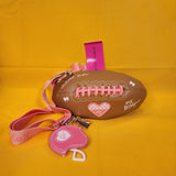 Betsey Johnson xotoss Game Day Football-Shaped Crossbody Bag clutch w charms
