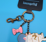Aristocats Marie Sleeping Yarn Ball Pink Bow Keychain Charm