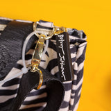 Betsey Johnson Zebra Animal Print Zip Top Insulated Lunch Tote Lunch Bag