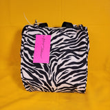 Betsey Johnson Zebra Animal Print Zip Top Insulated Lunch Tote Lunch Bag