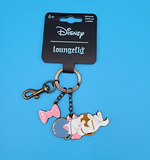 Aristocats Marie Sleeping Yarn Ball Pink Bow Keychain Charm