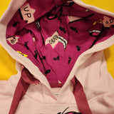 Alice in Wonderland Glow Cheshire Cat Pink Unisex Hoodie Size M