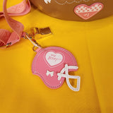 Betsey Johnson xotoss Game Day Football-Shaped Crossbody Bag clutch w charms