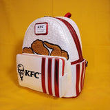 Loungefly KFC Fried Chicken Drum Stick Bucket Sherpa Iridescent Mini Backpack