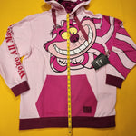 Alice in Wonderland Glow Cheshire Cat Pink Unisex Hoodie Size M