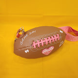 Betsey Johnson xotoss Game Day Football-Shaped Crossbody Bag clutch w charms