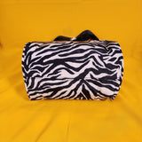 Betsey Johnson Zebra Animal Print Zip Top Insulated Lunch Tote Lunch Bag