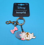 Aristocats Marie Sleeping Yarn Ball Pink Bow Keychain Charm