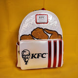 Loungefly KFC Fried Chicken Drum Stick Bucket Sherpa Iridescent Mini Backpack