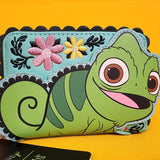 Loungefly Disney Tangled Pascal Pose Embroidered Floral Rapunzel Zip Wallet