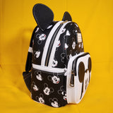 Loungefly Disney Parks Mickey Mouse AOP Faces Expressions Ears Mini Backpack