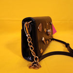 Betsey Johnson Black Gold Skull Bat Halloween Crossbody Bag Clutch Wallet
