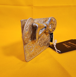 Minnie Mouse Bow Metallic Gold Silver Quilted Cardholder