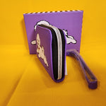 Marc Tetro Bichon Frise Purple Dog Wallet Cardholder Wristlet NEW