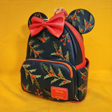 Disney Minnie Mouse Holiday Holly Ears Bow Cosplay Mini Backpack